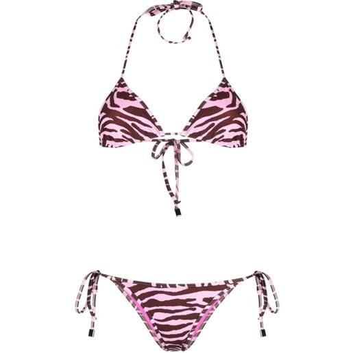 The Attico set bikini con stampa - marrone