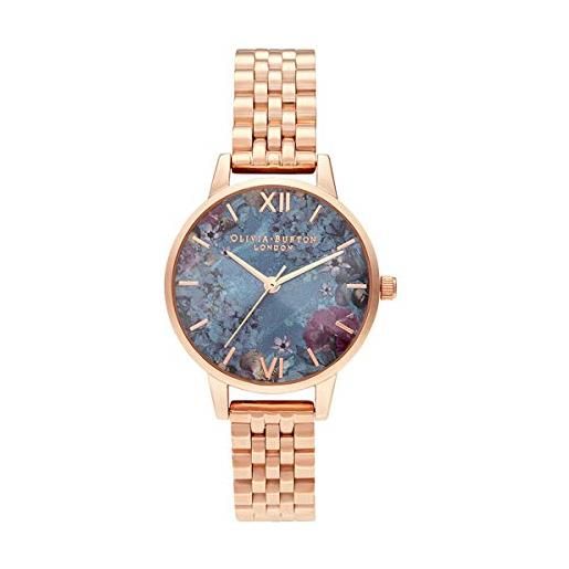 Olivia Burton orologio analogico al quarzo da donna con cinturino in acciaio inossidabile color oro rosa - ob16us25