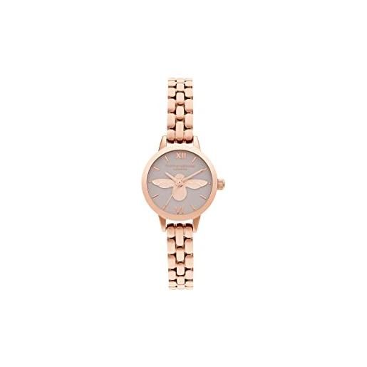 Olivia Burton orologio analogico al quarzo da donna con cinturino in acciaio inossidabile color oro rosa - ob16mc53