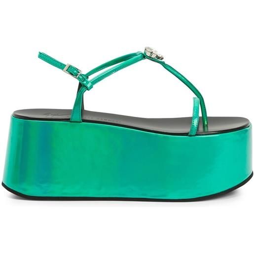 Giuseppe Zanotti sandali con plateau barnak 80mm - verde