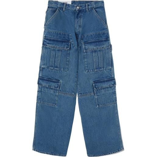 AMBUSH jeans in stile cargo a vita alta - blu