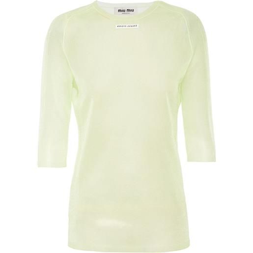 Miu Miu top semi trasparente - verde