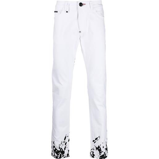 Philipp Plein jeans slim con stampa grafica - bianco