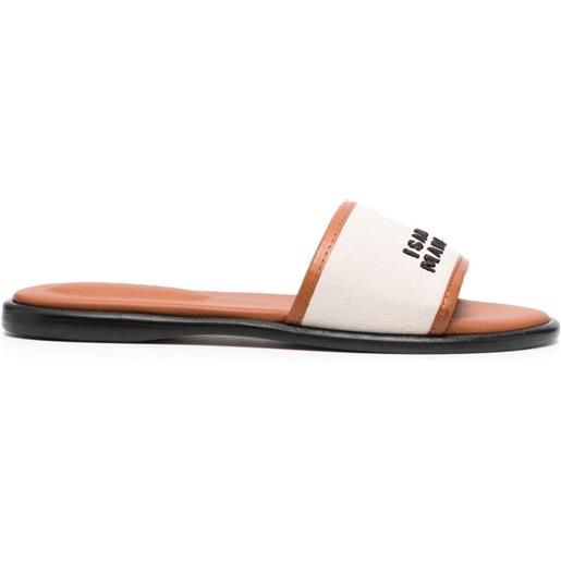 ISABEL MARANT sandali slides vikee con logo - toni neutri