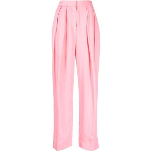Stella McCartney pantaloni dritti con pieghe - rosa