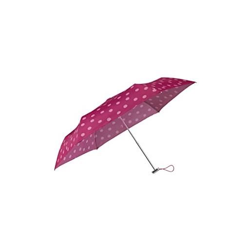 Samsonite alu drop s - 3 section manual mini flat - ombrello, 23 cm, viola (viola pink polka dots)