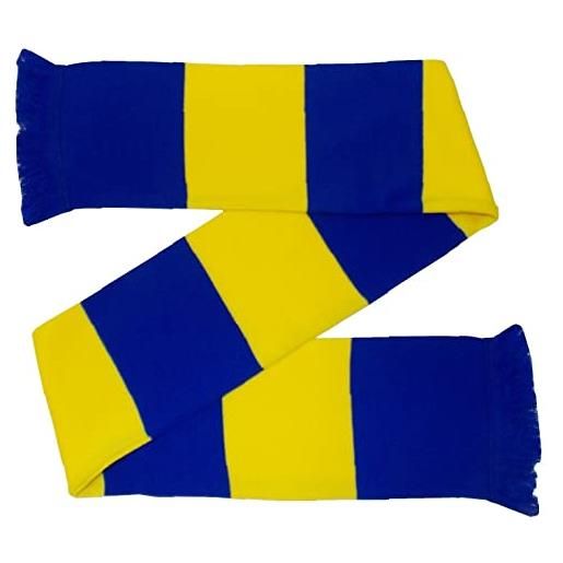 Arena Scarves sciarpa con motivo a fasce blu scure e gialle in stile vintage