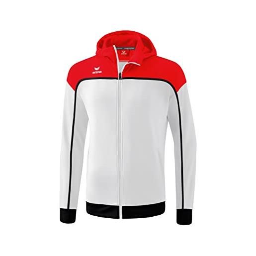 Erima change by giacca da allenamento con cappuccio, bianco/rosso/nero, xl uomo