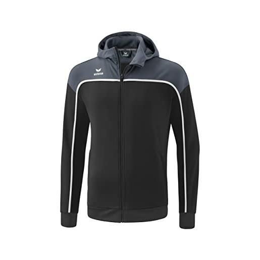 Erima change by giacca da allenamento con cappuccio, black grey/slate grey/bianco, s uomo