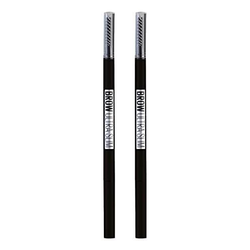 Maybelline new york brow ultra slim matita per sopracciglia automatica con pettine e punta ultra fine colore deep brown - 2 cosmetici