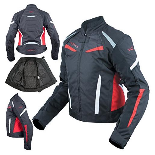 A-Pro moto giacca donna sport impermeabile tessuto riflettente rosso m