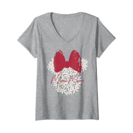 Disney mickey and friends minnie mouse floral fill maglietta con collo a v