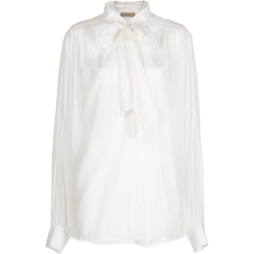 System camicia semi trasparente - bianco