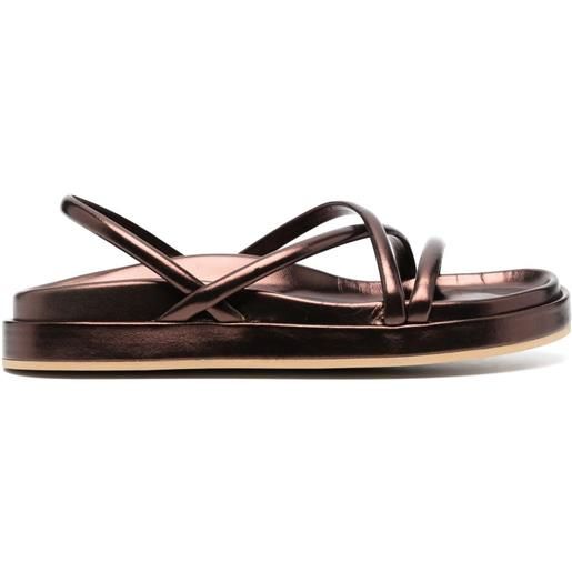 P.A.R.O.S.H. sandali con effetto metallizzato - marrone