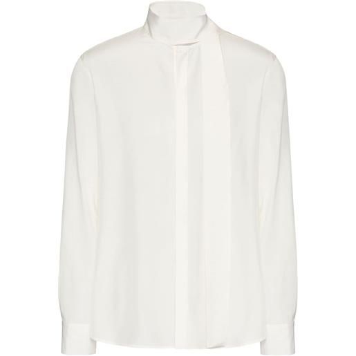 Valentino Garavani camicia con dettaglio a foulard - bianco