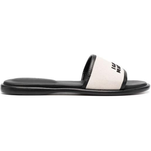 ISABEL MARANT sandali slides con ricamo - toni neutri