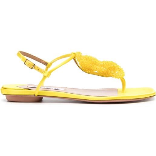 Aquazzura sandali chain of love con suola piatta - giallo