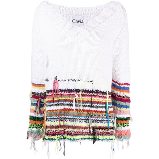 CAVIA maglione con frange - bianco