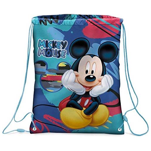 Sacca topolino mickey mouse disney borsa cm. 43x32,5 - sport scuola viaggio e tempo libero 57803