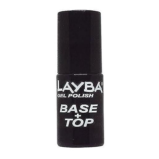 LAYLA layba gelpolish base&top formato da 5ml del base & top layla. Gel polish. Due prodotti in uno. Una base per preparare l'unghia e garantire la durata del layba gel polish. 