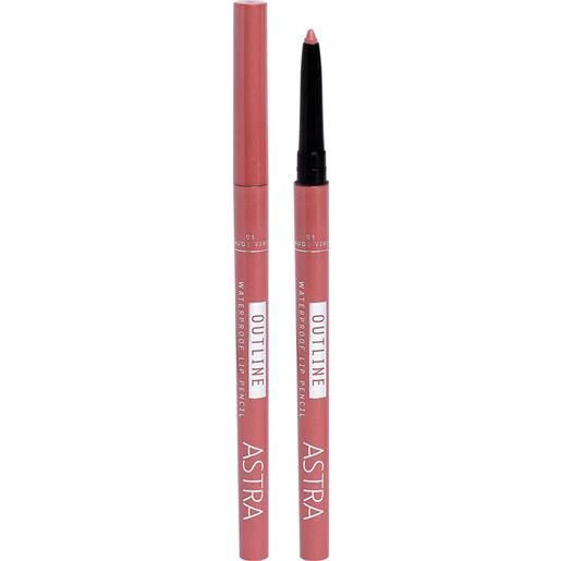Astra outline waterproof lip pencil 01 - nude vibe