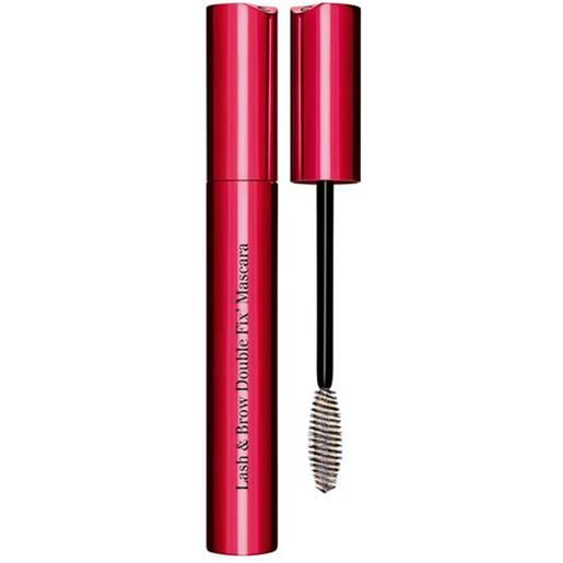 Clarins lash & brow double fix' mascara il mascara top coat doppio uso: impermeabilizzante per ciglia e fissante per sopracciglia