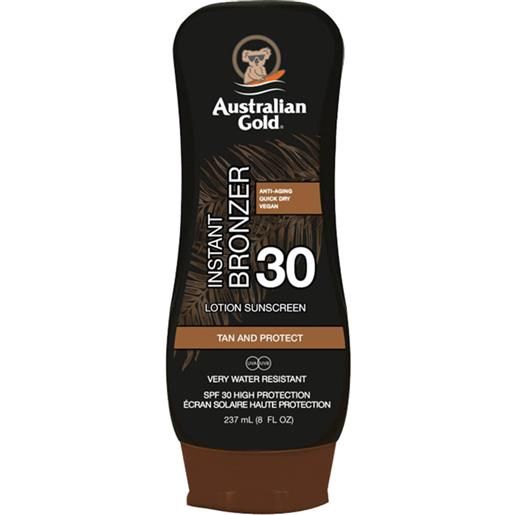 Australian Gold lotion sunscreen instant bronzer water resistant spf30