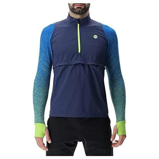 UYN o102433 running exceleration windproof shirt long sl. Zip up giacca uomo nero/lime m