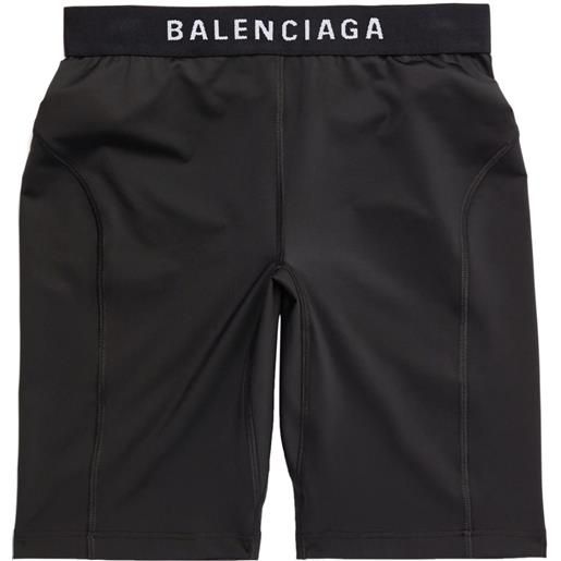 Balenciaga shorts con banda logo - nero