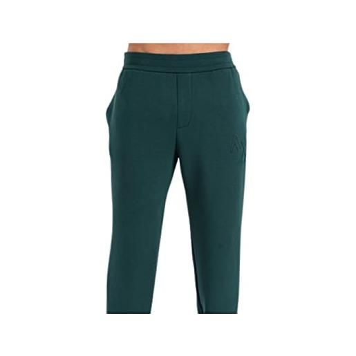ARMANI EXCHANGE pantalone jogger logo debossed, pantaloni casual uomo, green gables, xl