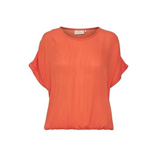 KAFFE donna camicetta corta manica sciolta fit kaamber stanley camicia, vermillion arancione, 40