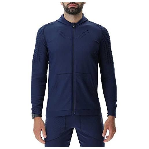 UYN felpa full zip con cappuccio run fit in natex, traspirante e slim fit, leggera ed elastico per sport e tempo libero