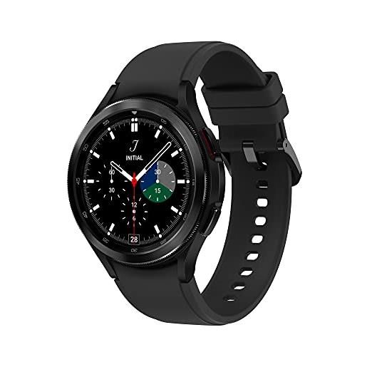 SAMSUNG smartwatch galaxy watch4 classic lte in acciaio inossidabile, anello girevole, monitoraggio del benessere, fitness tracker, 2021, nero, 46 mm (versione italiana)