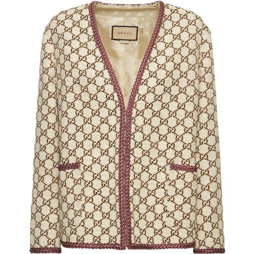 GUCCI maxi gg canvas wool blend tweed jacket