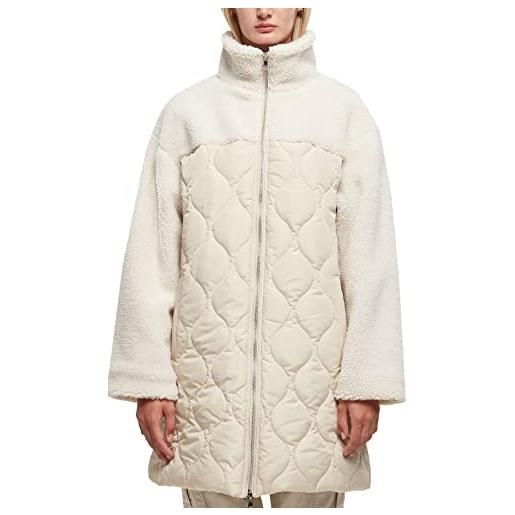 Urban Classics cappotto trapuntato sherpa oversize da donna, sabbia bianca, xs