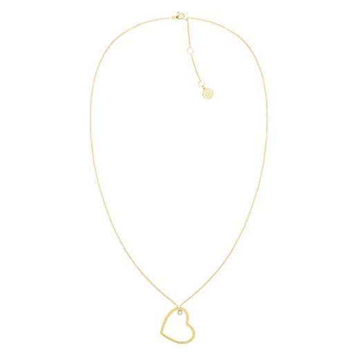 Tommy Hilfiger jewelry collana da donna in acciaio inossidabile con cristalli, giallo oro