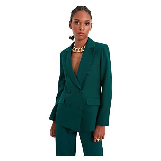Trendyol button detailed blazer jacket, green, verde, 40 donna