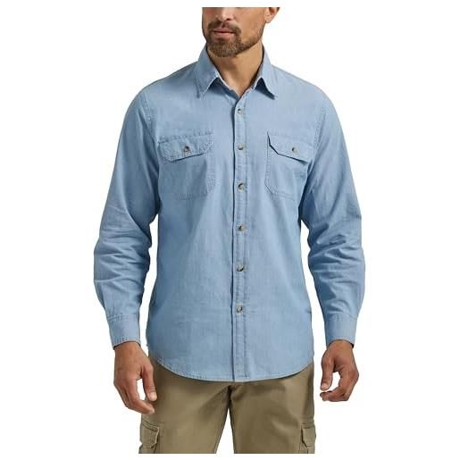Wrangler Authentics wrangler men's authentics long sleeve classic woven shirt, grey, x-large