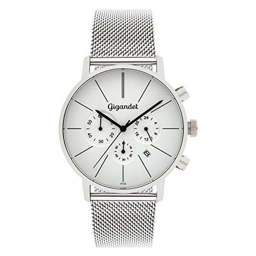 Gigandet minimalism orologio uomo cronografo analogico quartz argento g32-005