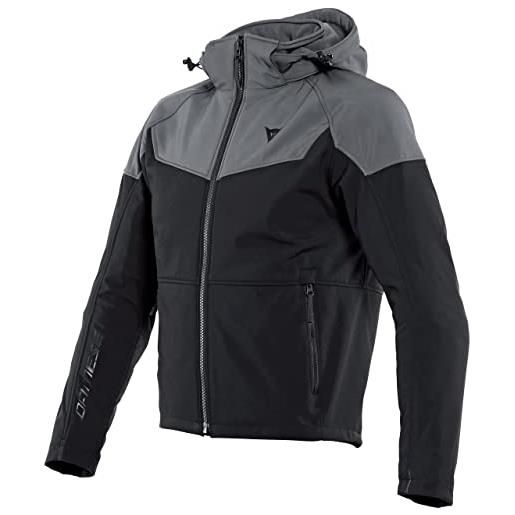 DAINESE - ignite tex jacket, giacca moto uomo, fleece in tessuto idrorepellente e traspirante, giacca moto antipioggia, protezioni spalle e gomiti, dettagli riflettenti, nero/antracite