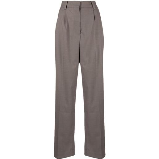 Rokh pantaloni sartoriali con pieghe - grigio
