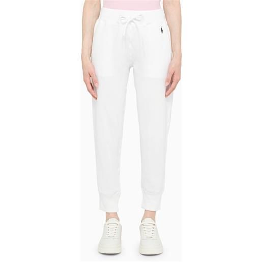 Polo Ralph Lauren pantalone jogging bianco in jersey