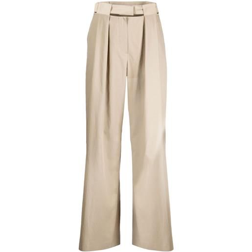 System pantaloni a palazzo con cut-out - marrone