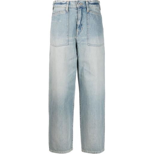 Kenzo jeans crop a gamba ampia - blu