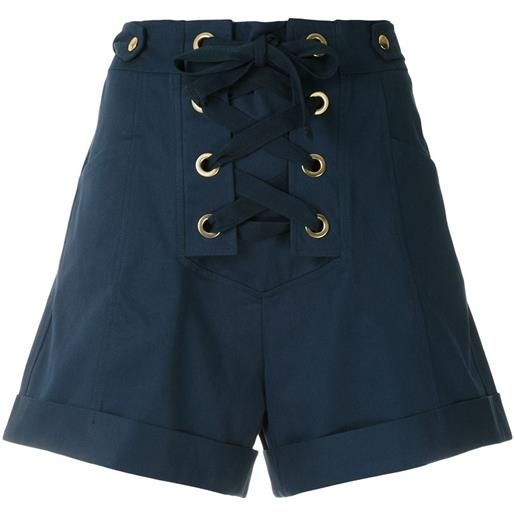 Isolda shorts a vita alta - blu