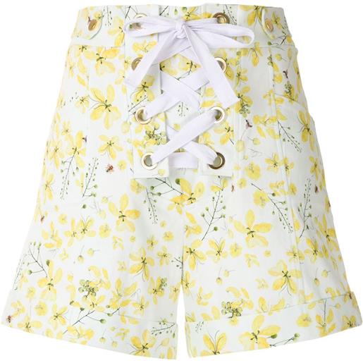 Isolda shorts a fiori - giallo