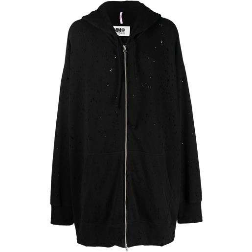 MM6 Maison Margiela giacca con cappuccio oversize - nero