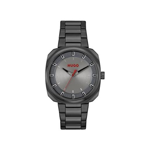 HUGO orologio analogico al quarzo da uomo con cinturino in acciaio inossidabile, grigio - 1530311