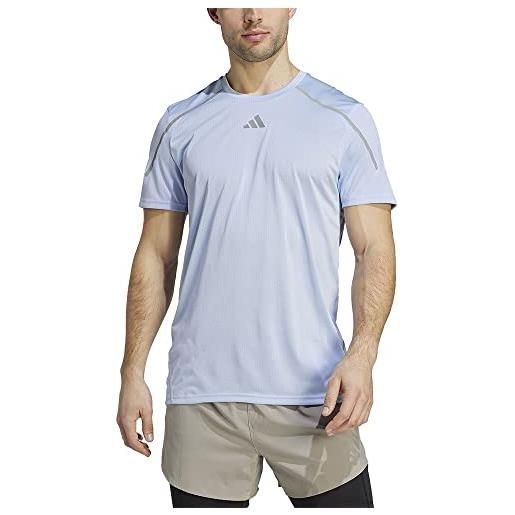 adidas uomini confident t-shirt abbigliamento da running camicia da corsa bludaw - blu