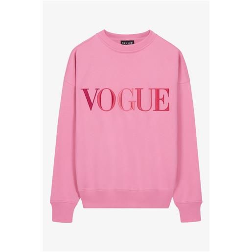 VOGUE Collection felpa vogue spring rosa con logo ricamato colorato